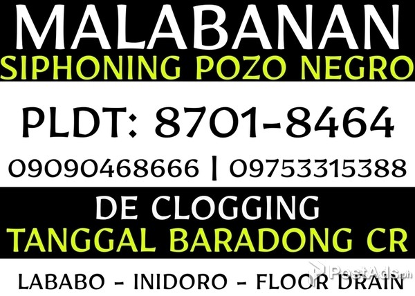 MAKATI MALABANAN SIPSIP POZO NEGRO DECLOGGING TANGGAL BARA 09753315388
