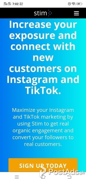 Stim Social (Instagram & Tik Tok followers increase 7k daily) 