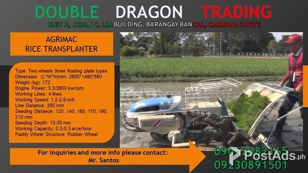 RICE TRANSPLANTER ( AGRIMAC )