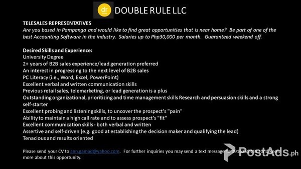 Opportunities for Telesales Representatives