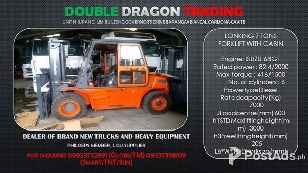 LONKING FORKLIFT 7tons w/CABIN