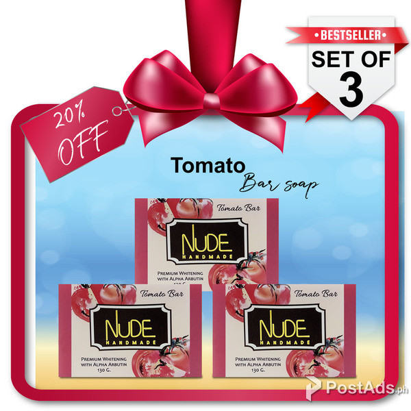 Nude Handmade Essentials Tomato And Arbutin Bar Soap Set of 3