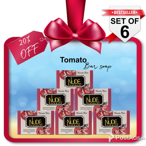 Nude Handmade Essentials Tomato And Arbutin Bar Soap Set of 6
