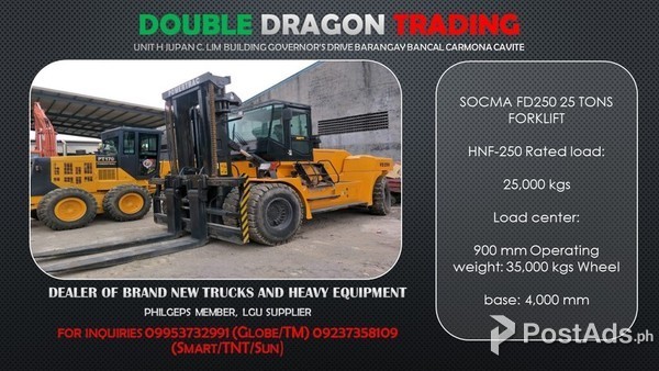 SOCMA FD250 FORKLIFT 25 TONS  