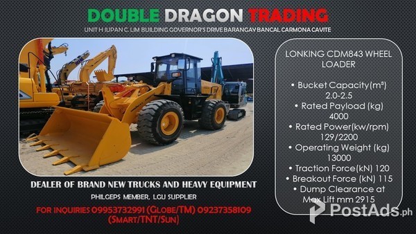 LONKING CDM843 WHEEL LOADER 2.3CBM 