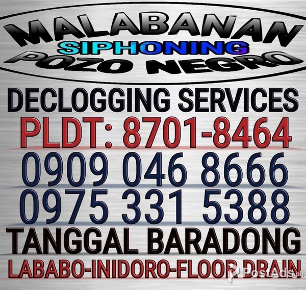 MALABANAN SIPHONING DECLOGGING TANGGAL BARADO 09090468666 MALABON