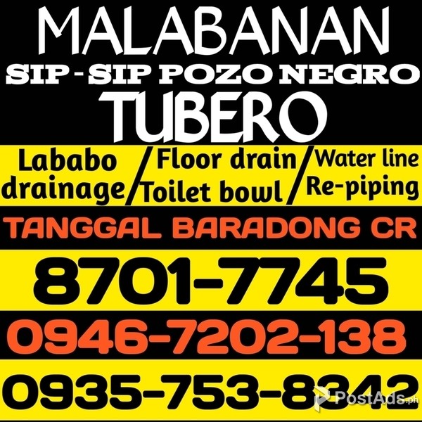 NOVALICHES QC MALABANAN TUBERO SERVICES 8701-7745 09357538342 