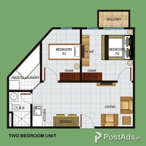 Cebu 2 Bedroom Condo for SALE near Elizabeth Hotel | PostAds PH