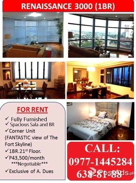 1 BEDROOM FULLY FURNISHED At Renaissance 3000