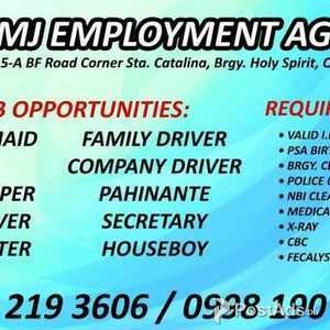 We Provide Looking for Maid Yaya Boy Driver | PostAds PH