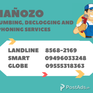 Mañozo Plumbing, Declogging, and Siphoning Services | PostAds PH