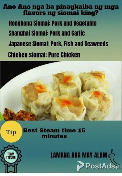 Business Opportunity:Wholesale Distributor of Siomai King siomai