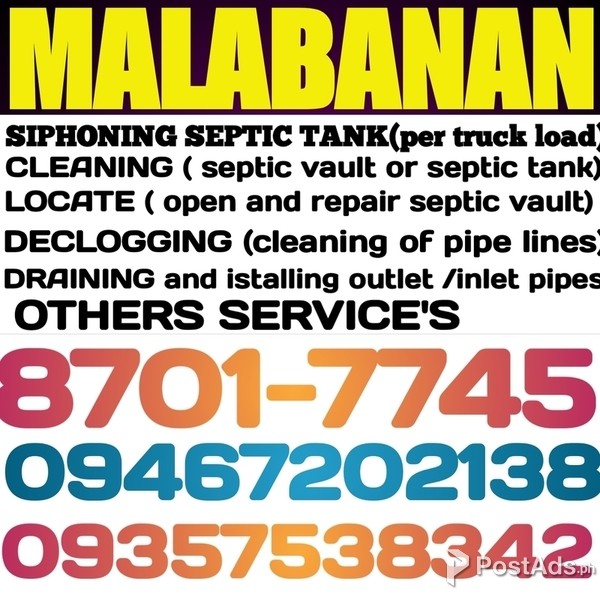 CAINTA RIZAL MALABANAN SIPHONING POZO NEGRO TUBERO SERVICES 8701-7745