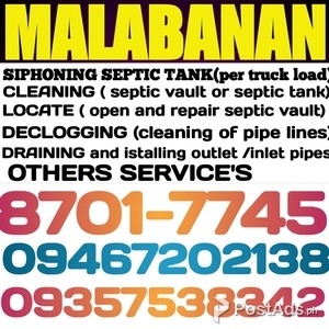 CAINTA RIZAL MALABANAN SIPHONING POZO NEGRO TUBERO SERVICES 8701-7745 | PostAds PH