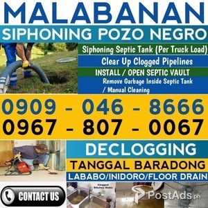 MALABANAN SIPHONING POZO NEGRO TANGGAL BARADO 09678070067 LAS PIÑAS | PostAds PH