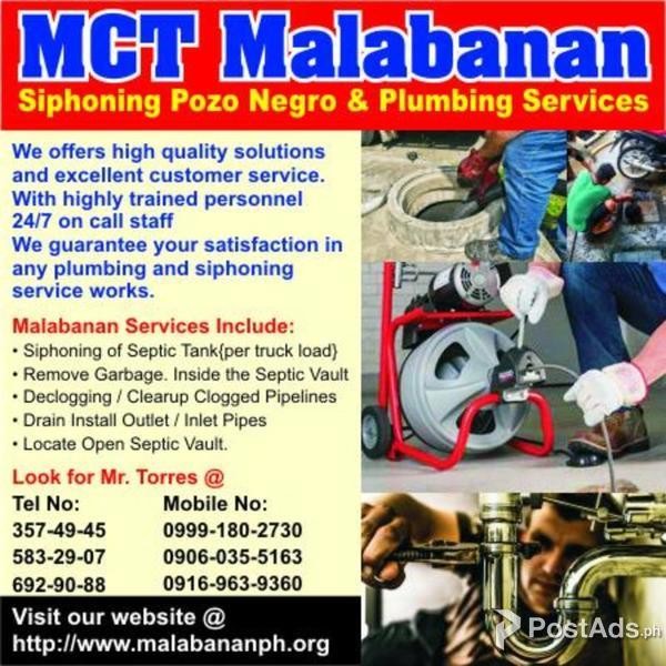 Malabanan Candaba Siphoning And declogging services +639991802730