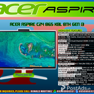 Computer Desktop ACER ASPIRE C24 865 KBL 8th Gen i3 | PostAds PH