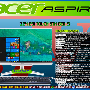 Computer Desktop ACER ASPIRE Z24 891 Touch 9th Gen | PostAds PH
