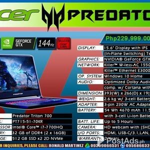 ACER PREDATOR TRITOR 700 CORE i7 - PT715-51-70KR GAMING NOTEBOOK | PostAds PH