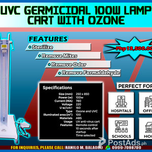 UVC GERMICIDAL 100W LAMP CART WITH OZONE | PostAds PH