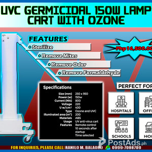 UVC GERMICIDAL 150W LAMP CART WITH OZONE | PostAds PH