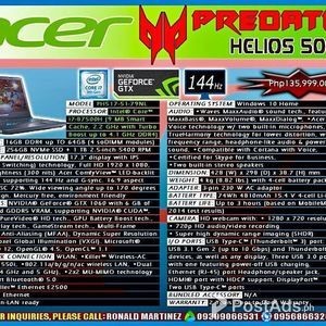 Laptop ACER PREDATOR HELIOS 500 CORE i7 - PH517-51-79NL GAMING NOTEBOO | PostAds PH