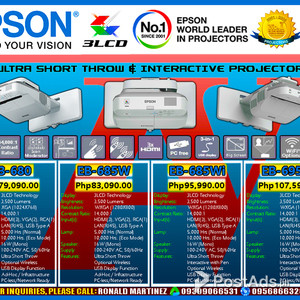 Projector / Multimedia / Epson EB-680 Ultra Short Throw LCD Projector | PostAds PH