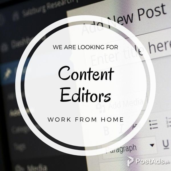 Content Editor Needed, Work From Home