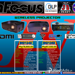 InFocus IN2124X IN2126X 4200 Lumens Wireless HD Ready DLP Projector | PostAds PH