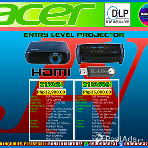 Projector ACER X1226H 4000 Lumens DLP Projector | PostAds PH