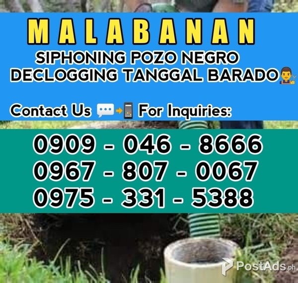SAN JOAQUIN PASIG MALABANAN POZO NEGRO SIPHONING DECLOGGING 