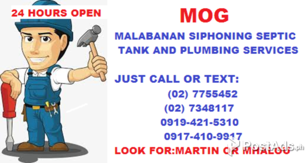 MOG MALABANAN PLUMBING SERVICES NAVOTAS*