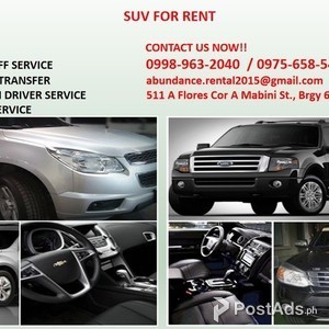 Suv for Rental & Shuttle Service | PostAds PH