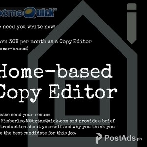 Copy Editor 30K PHP Salary - homebased | PostAds PH