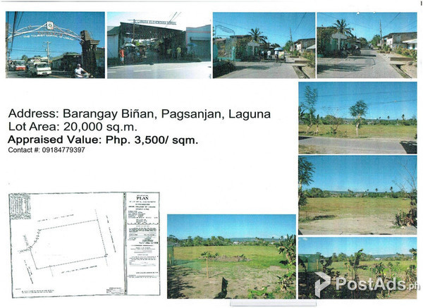 Commercial Land for sale 2 hectares at Barangay Biñan, Pagsanjan, Lagu