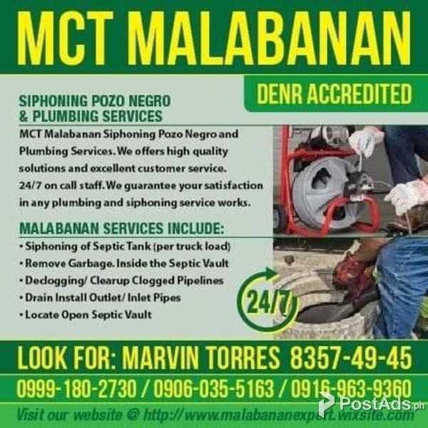ajuy MCT Malabanan Siphoning Septic Tank & Plumbing services