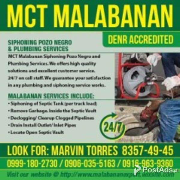 cembo MCT Malabanan Siphoning Septic Tank & Plumbing