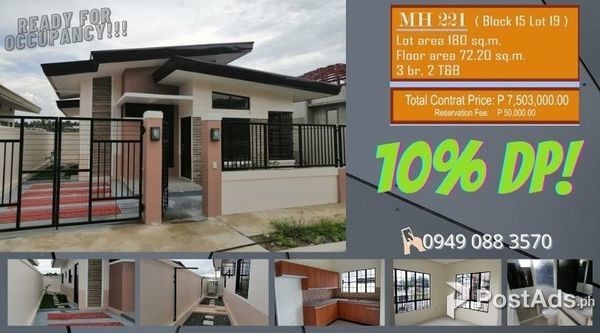 Ready for Occupancy House and Lot