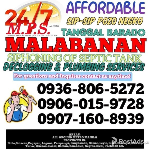 PASAY 24/7 MPS MALABANAN SIPHONING,&PLUMBING SERVICES