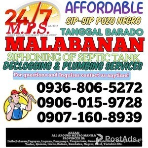 PASAY 24/7 MPS MALABANAN SIPHONING,&PLUMBING SERVICES | PostAds PH