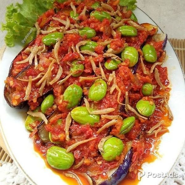 Aubergine sambal pete teri