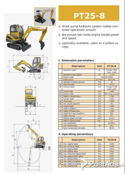 Mini backhoe Komatsu Counterpart PC25 (PT25-8)