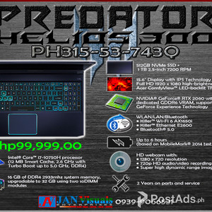 ACER PREDATOR HELIOS 300 PH315-53-743Q | PostAds PH