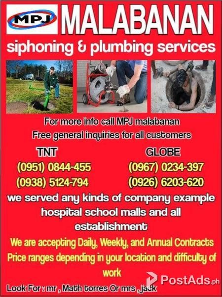 MPJ MALABANAN SIPHONING PLUMBING SERVICES MAKATI