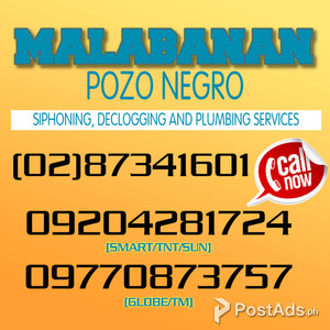 Malabanan Siphoning Plumbing Services tanggal bara metro manila area | PostAds PH