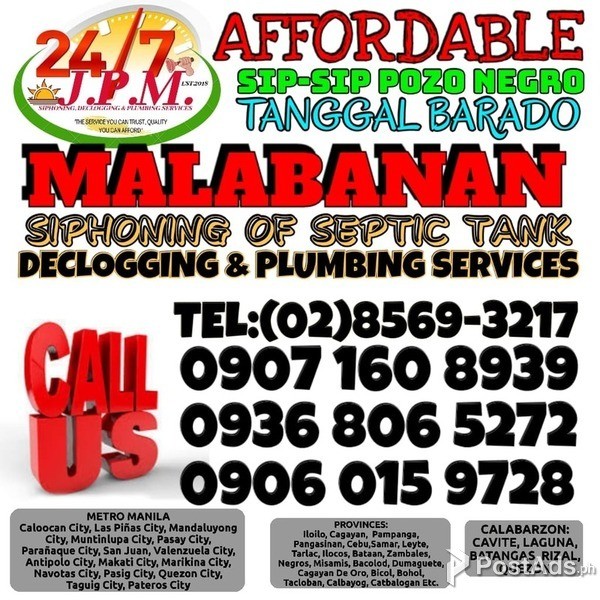 PASIG 24/7 MALABANAN & PLUMBING SERVICES: SIPHONING AND DECLOGGING