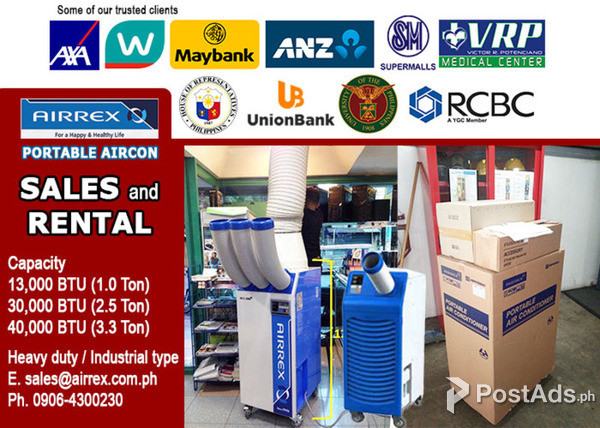 Portable aircon FOR SALE and FOR RENT - Airrex brand (Korea)