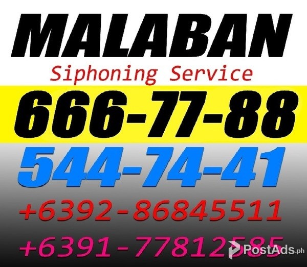 jorge Malabanan Siphoning and Plumbing Services 710-23-51  :D 