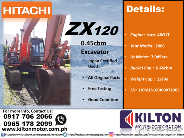 Hitachi Used Backhoe ZX120