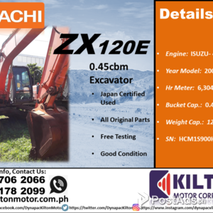 Hitachi Used Backhoe ZX120E | PostAds PH